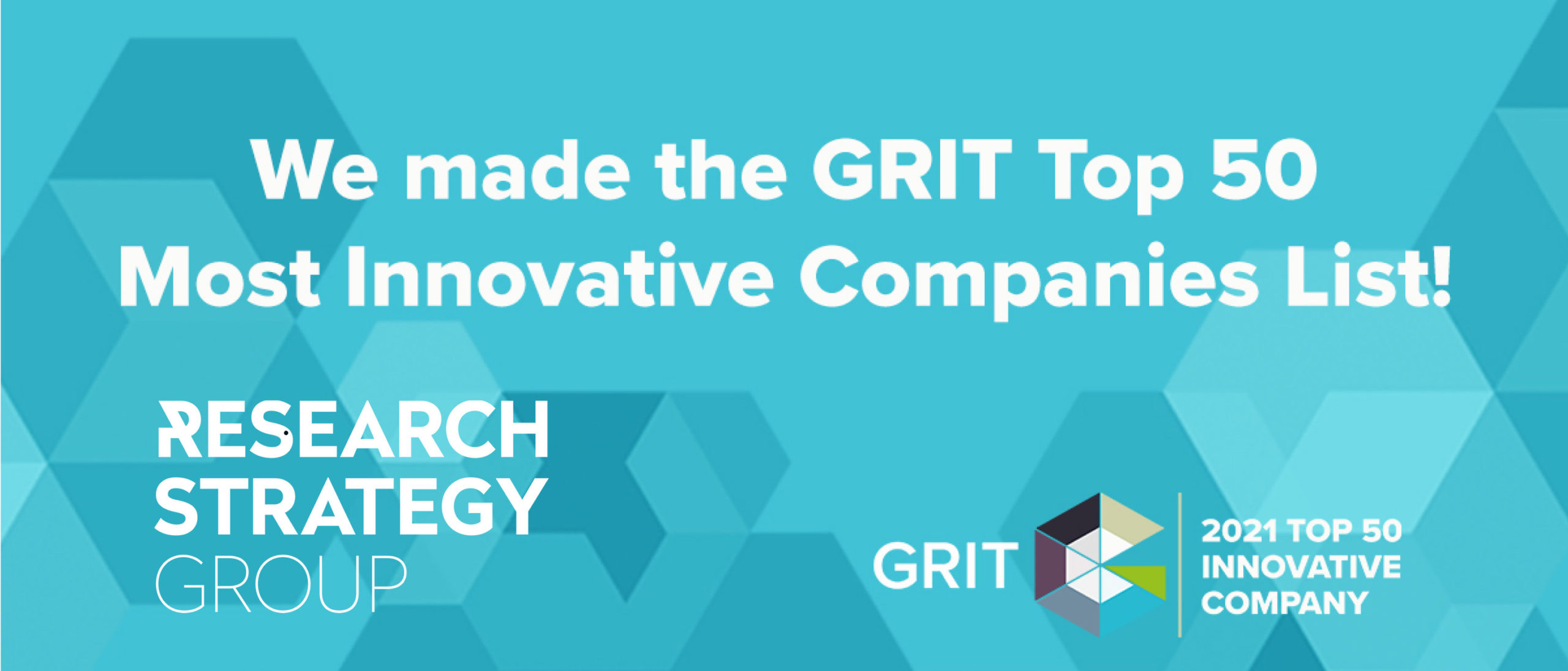 GRIT logo with test "We made the GRIT Top 50 Most Innovative Companies List!"